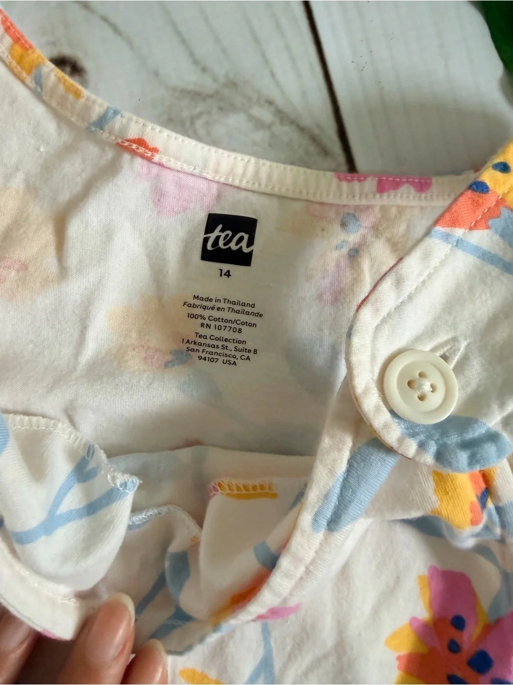Tea Collection White Sundress with Yellow & Pink Floral Print